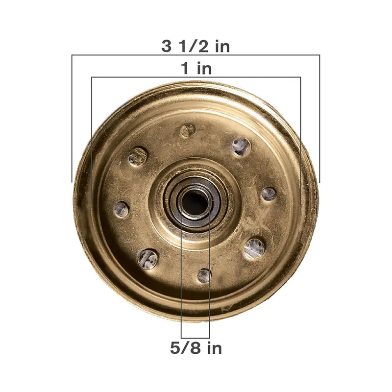 3-1/2" Flat Type Idler Pulley, 5/8" Bore, 1" Inside Width-zoom-