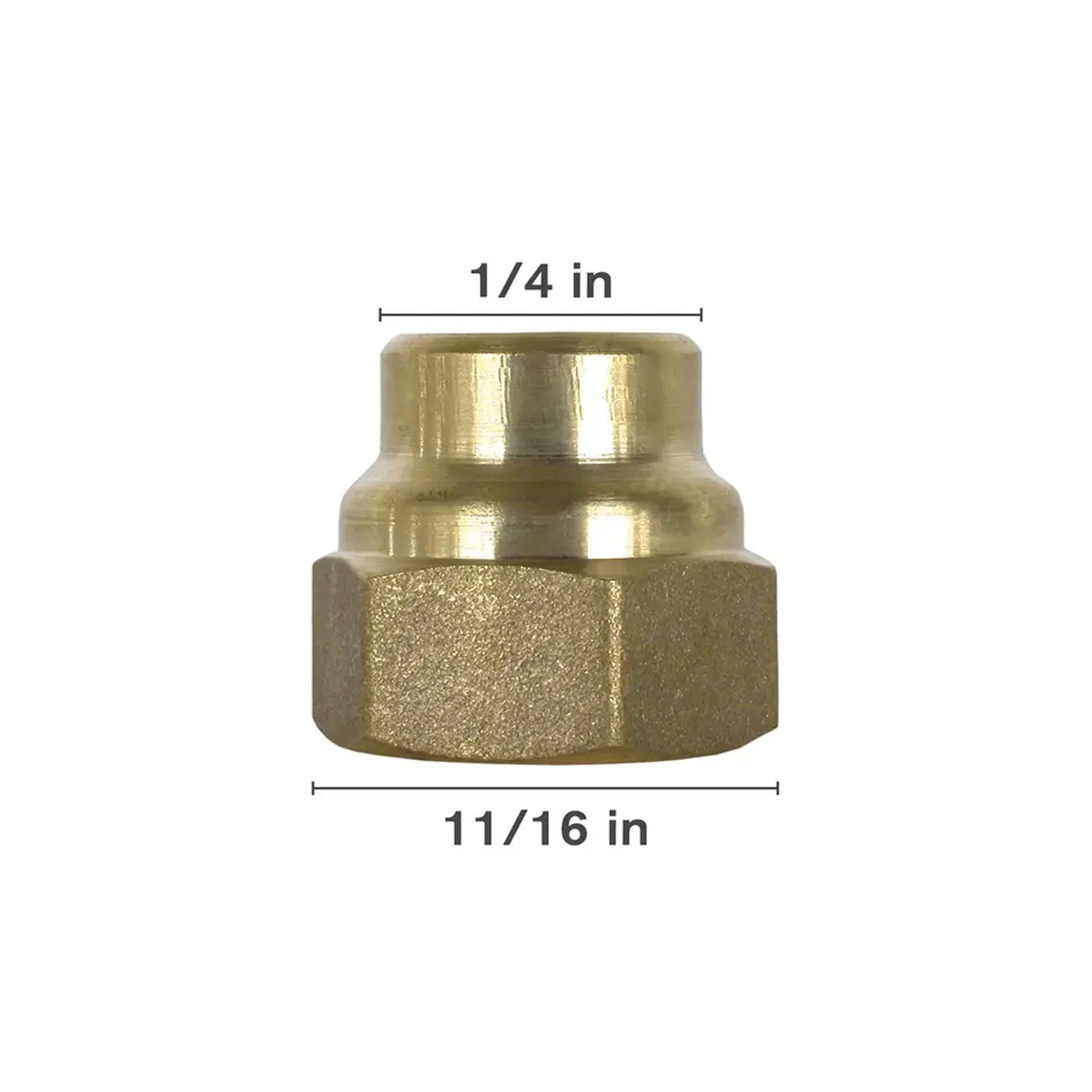 11/16F x 1/4FNPT Brass Nozzle Cap Adapter-zoom-1