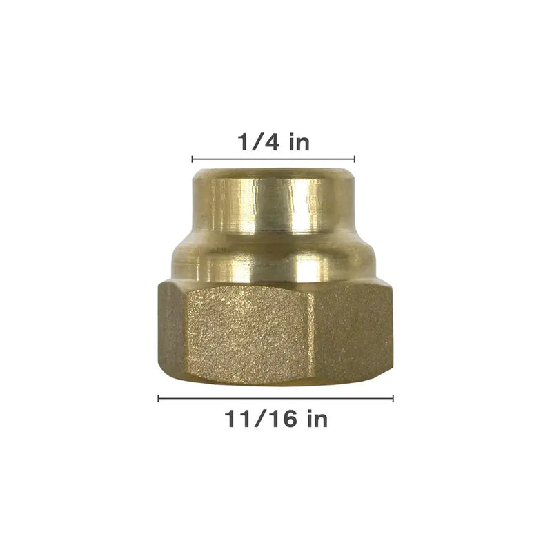 11/16F x 1/4FNPT Brass Nozzle Cap Adapter-zoom-