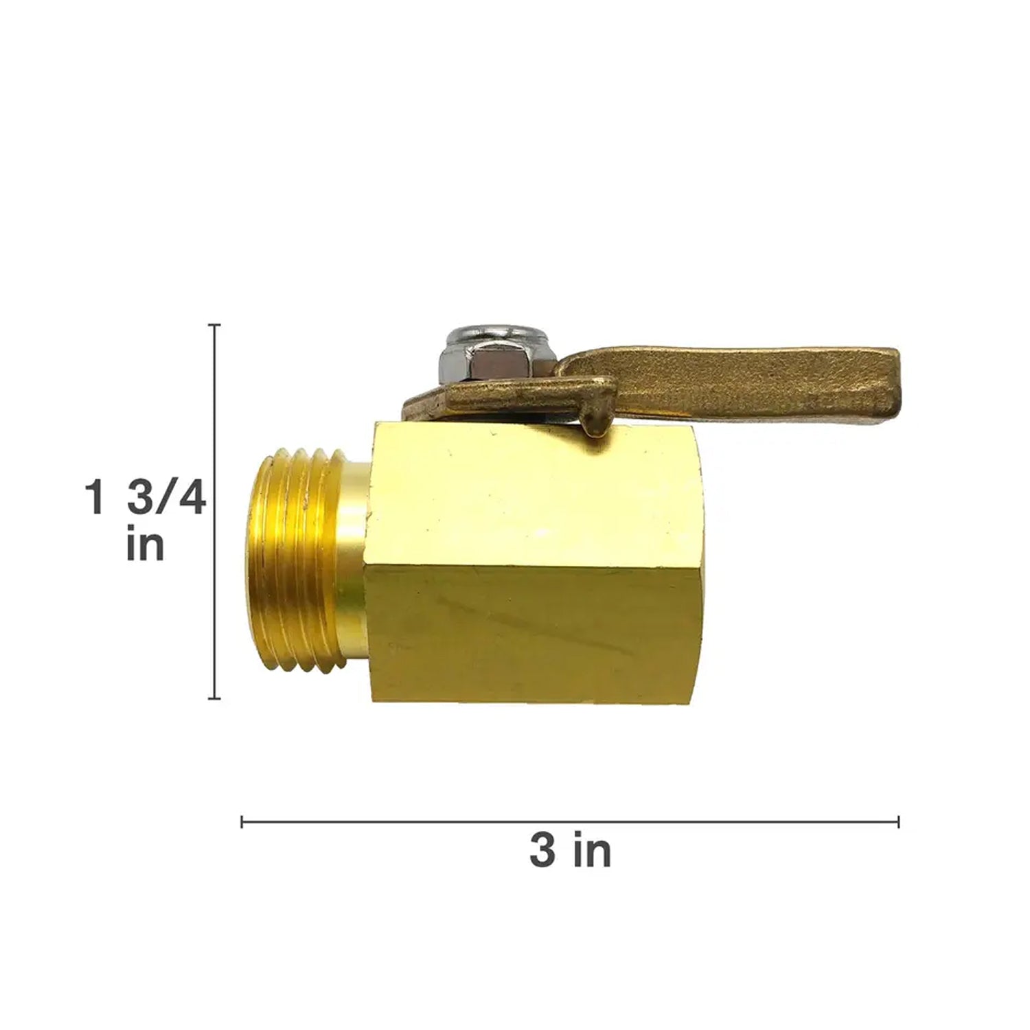 Garden Hose Brass Valve with Locknut-zoom-1