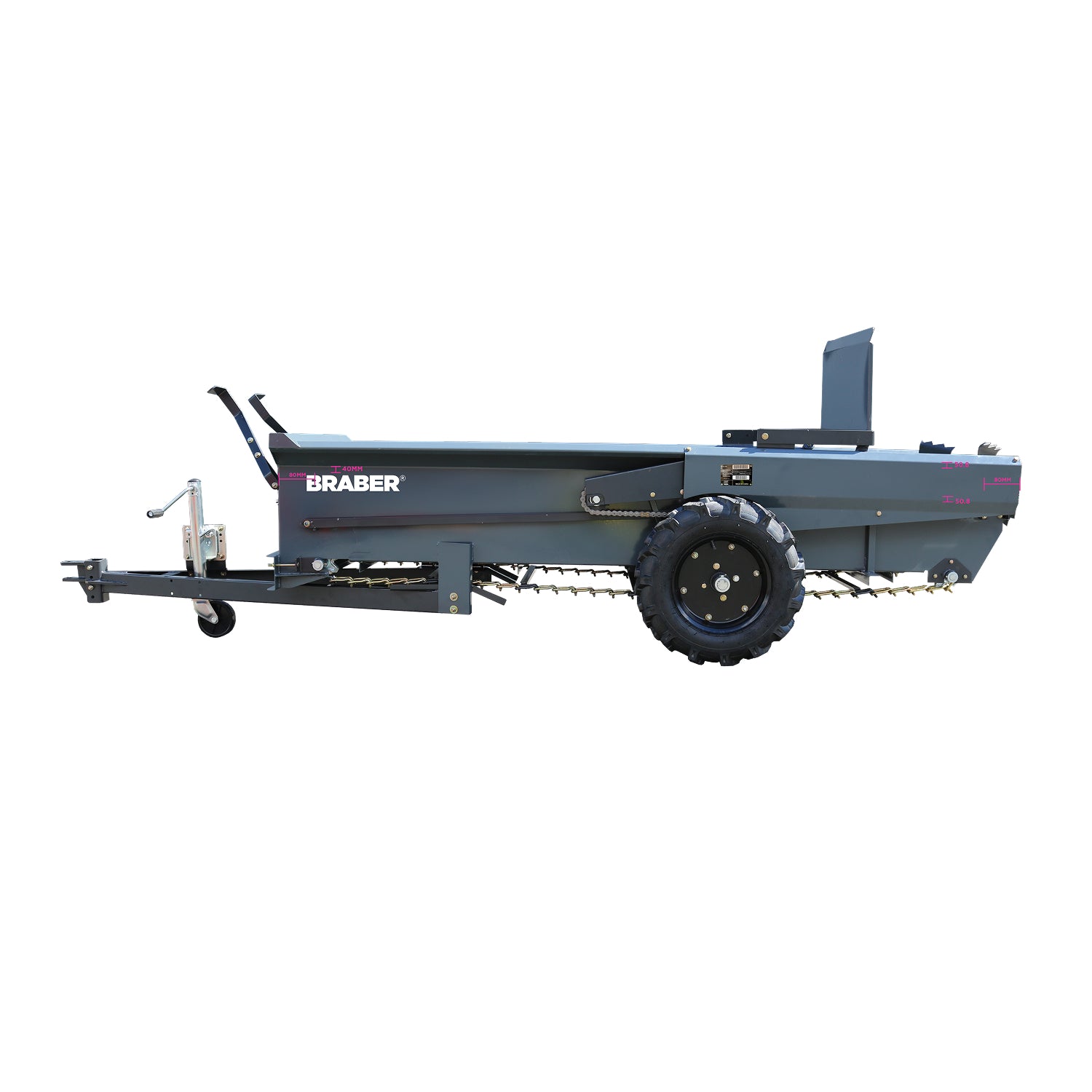 Tow-Behind Manure Spreader 32-Bushel Ground-Driven – BE-32MS