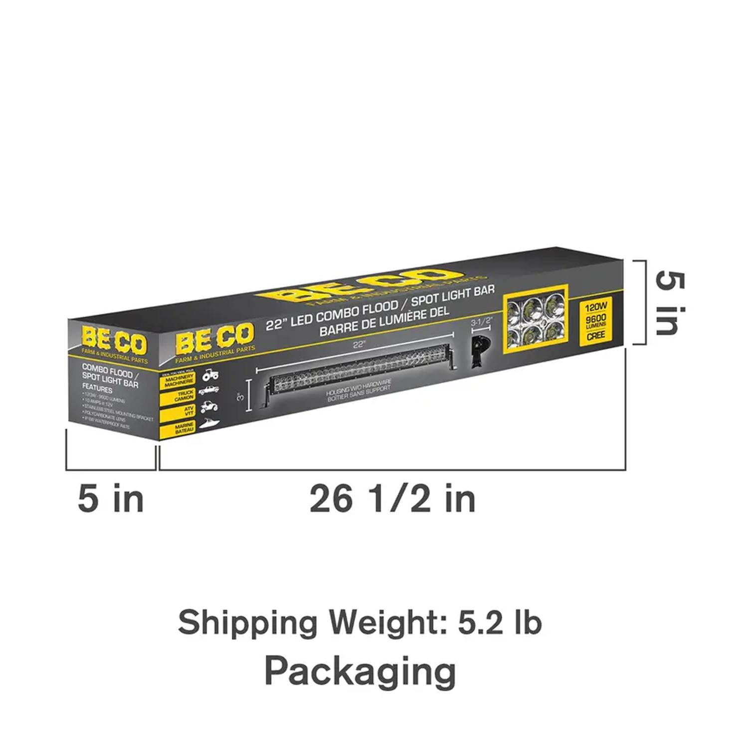 22" 120W Combo Flood/Spot Light Bar-5