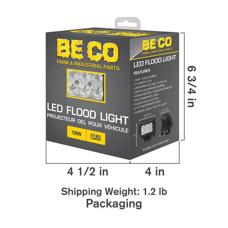 18W 2,160 Lumen Flood Light - 6 Cree LEDs-zoom-