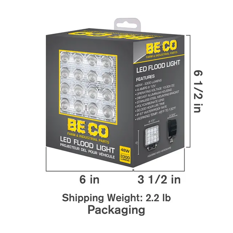 48W 3,300 Lumen LED Flood Light - 16 Epistar LEDs-zoom-