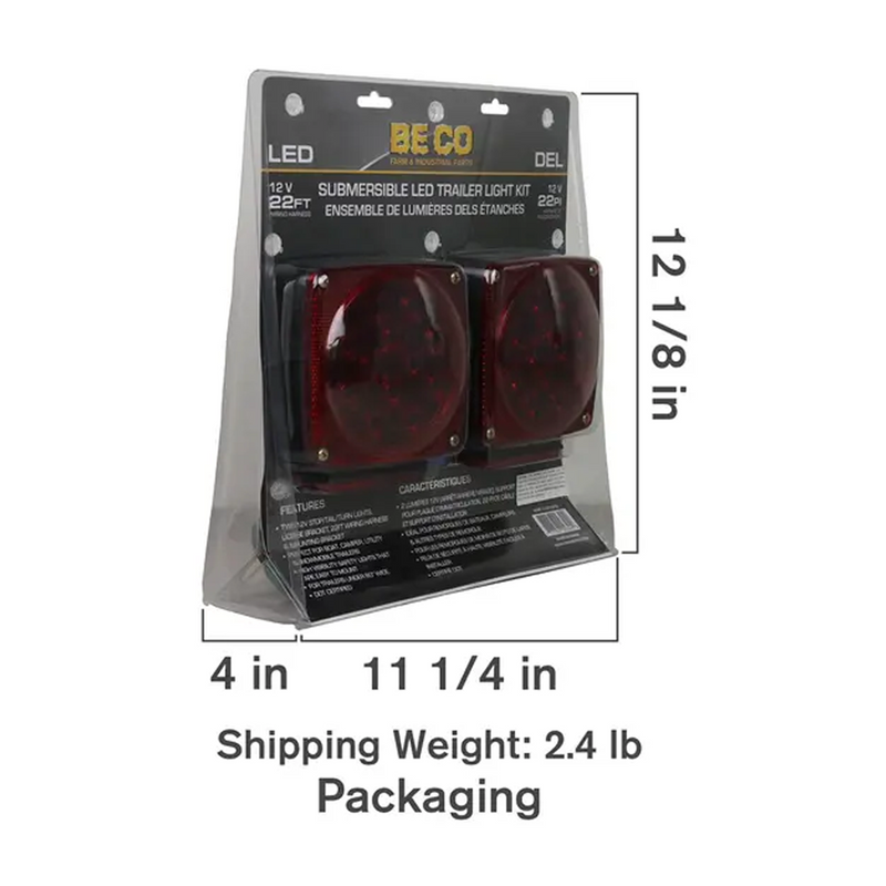 12V 22' Submersible LED Trailer Light Kit-zoom-