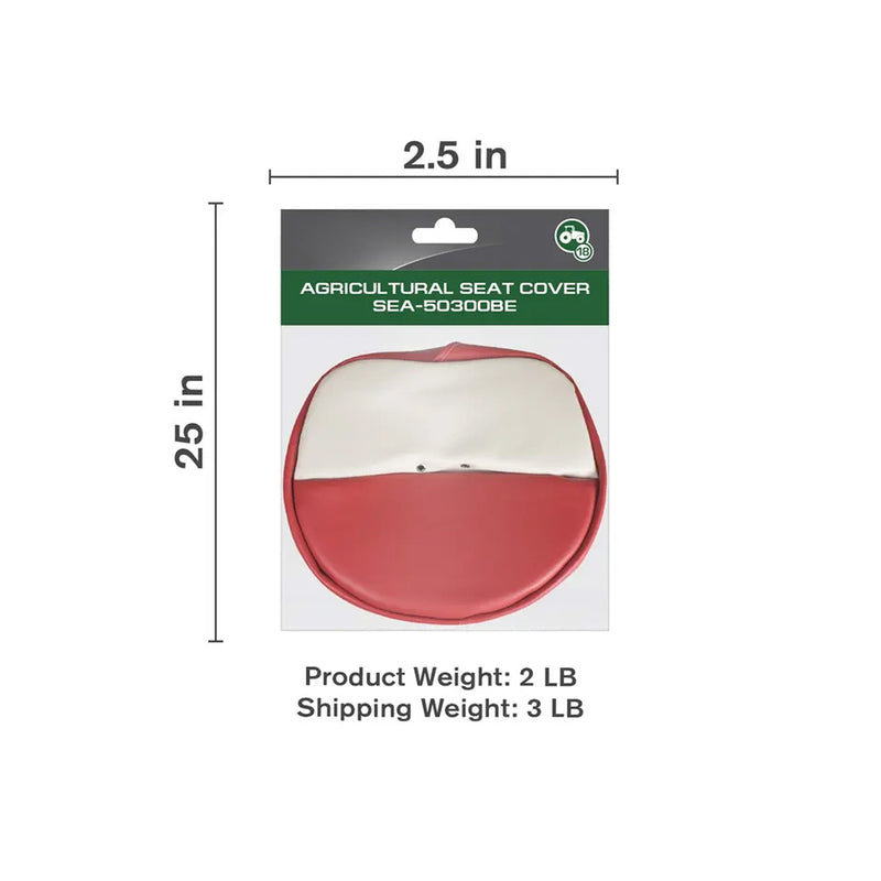 Tractor Seat Cushion, Red & White-zoom-