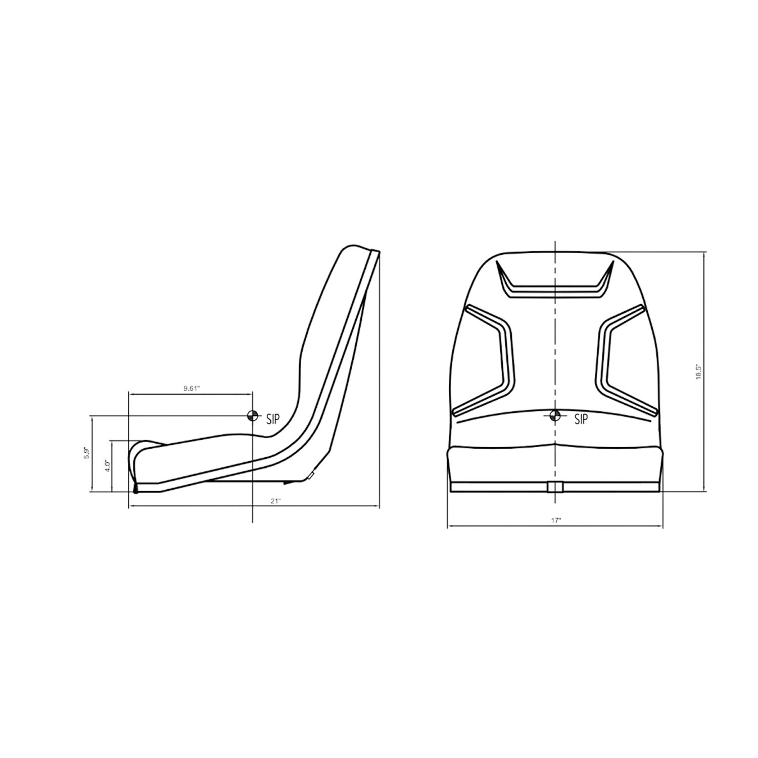 Compact Tractor Seat, Black