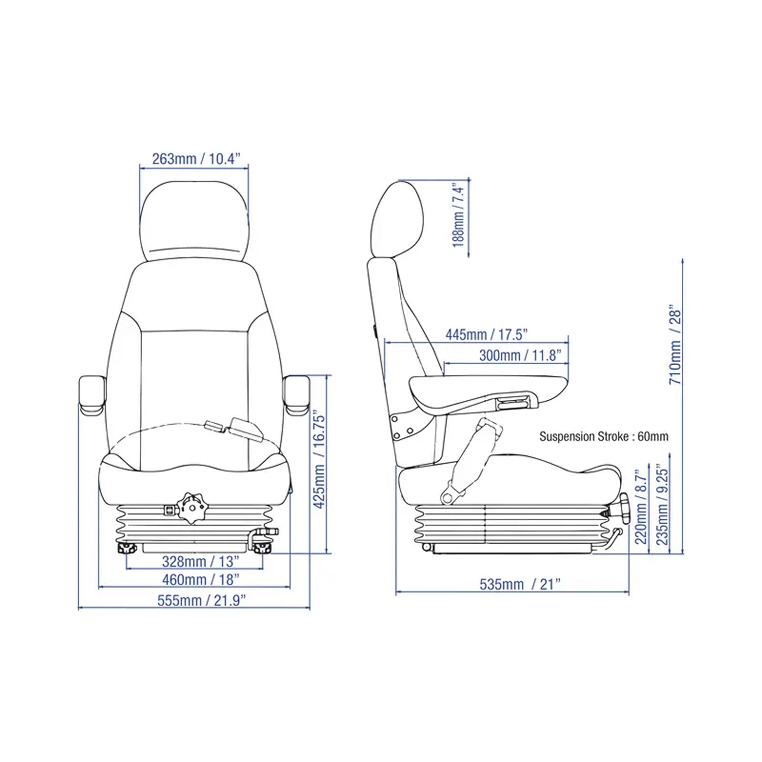 Agricultural Economy Cab Suspension Seat-8