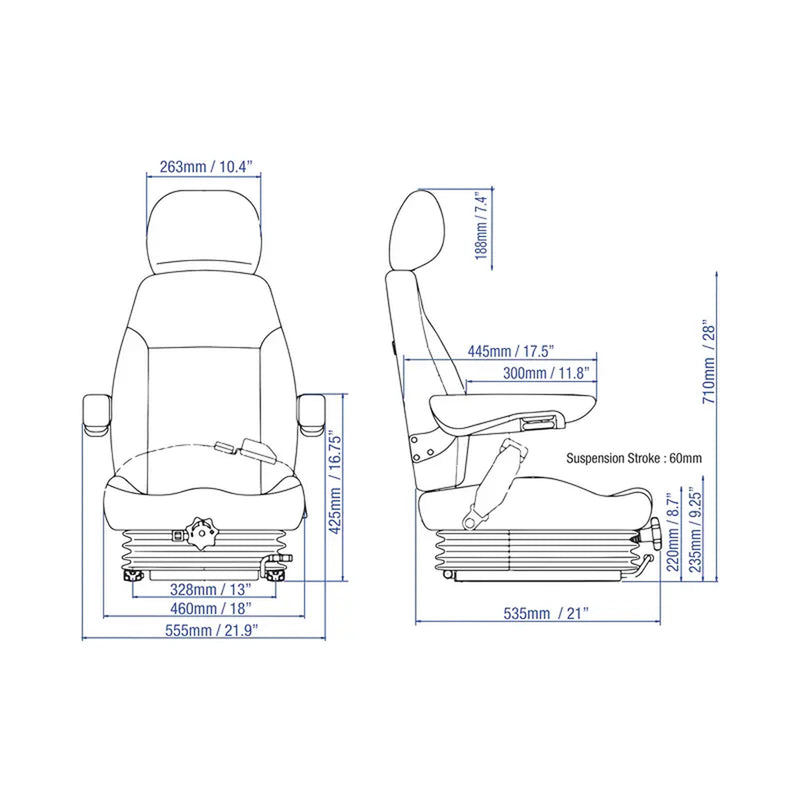 Agricultural Economy Cab Suspension Seat-zoom-